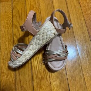 Marc Fisher Tan and Cream Wedge Sandals